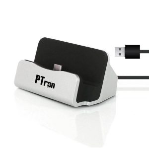 PTron Cradle USB Type C Station Charger (Silver)